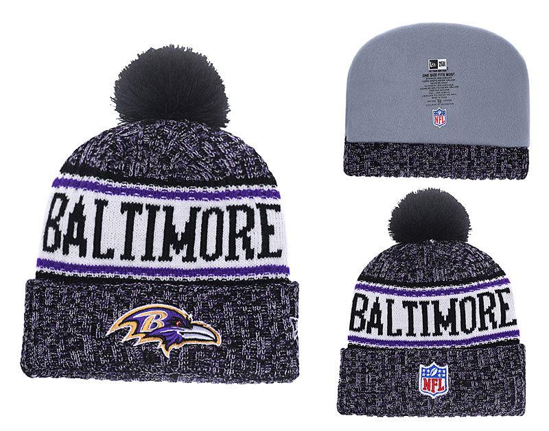 Men's Baltimore Ravens New Era 2018 NFL Knit Beanie Hat