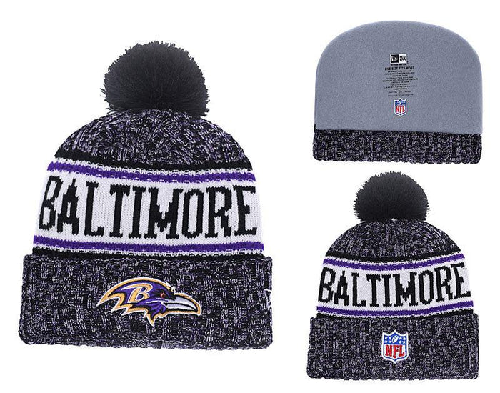 Men's Baltimore Ravens New Era 2018 NFL Knit Beanie Hat
