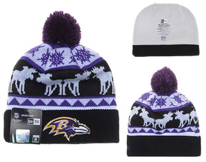 Men's Baltimore Ravens New Era 2018 NFL Knit Beanie Hat