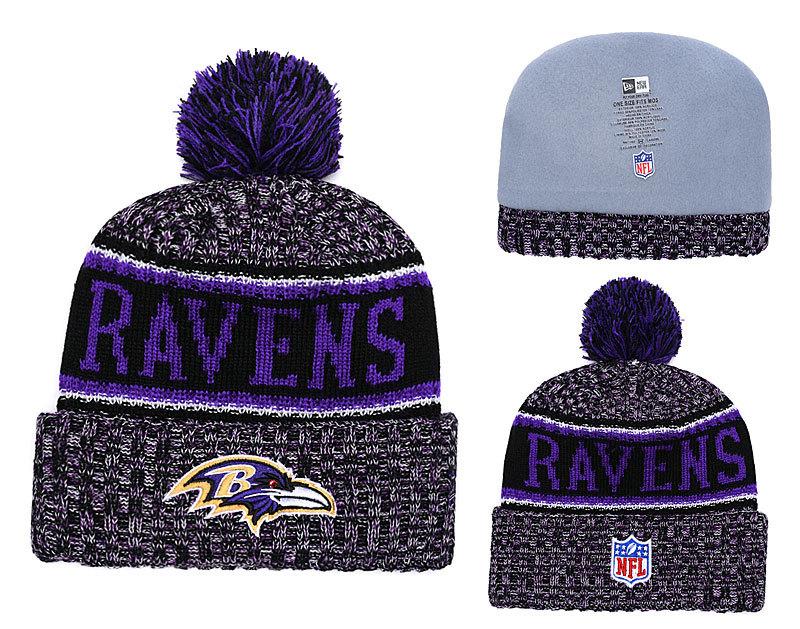 Men's Baltimore Ravens New Era 2018 NFL Knit Beanie Hat