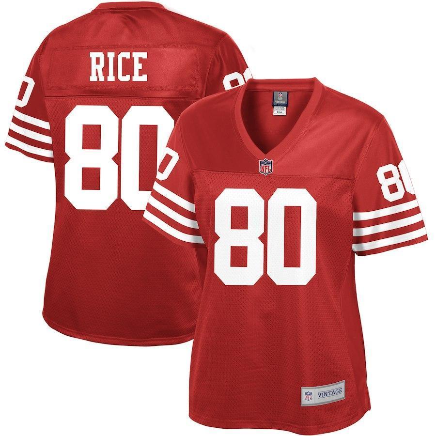 Jerry Rice San Francisco 49ers Pro Line Women's Retired Player Jersey – Red 2018/2019