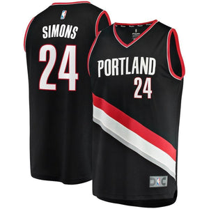 Anfernee Simons Portland Trail Blazers Branded 2018 NBA Draft First Round Pick Fast Break Jersey Black – Icon Edition