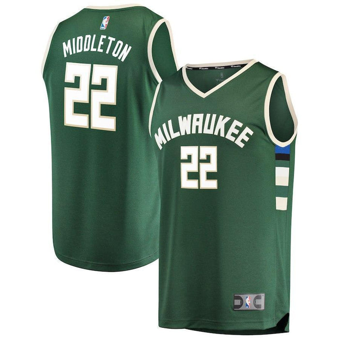 Khris Middleton Milwaukee Bucks Branded Youth Fast Break Player Jersey Green - Icon Edition 2018/2019
