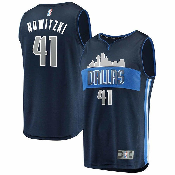 Dirk Nowitzki Dallas Mavericks Branded Youth Fast Break Jersey Navy - Icon Edition 2018/2019