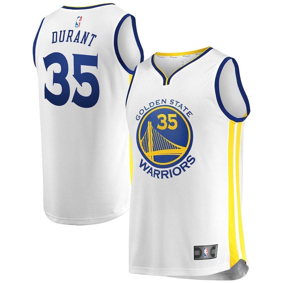 Kevin Durant Golden State Warriors Branded Youth Fast Break Jersey White - Association Edition 2018/2019