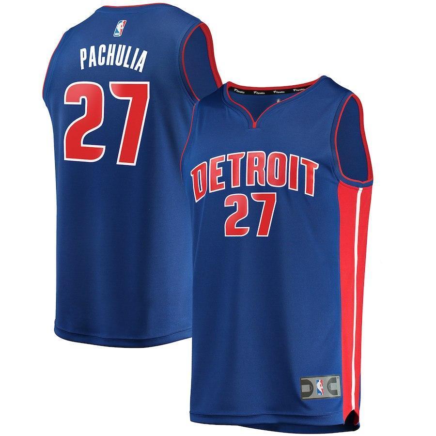 Zaza Pachulia Detroit Pistons Branded Fast Break Jersey - Icon Edition - Blue