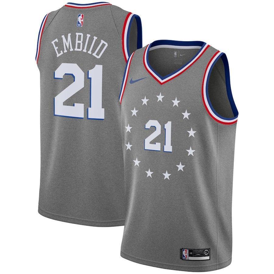 Joel Embiid Philadelphia 76ers Youth Jersey – City Edition – Gray 2018/2019