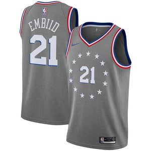 Joel Embiid Philadelphia 76ers Youth Jersey – City Edition – Gray 2018/2019