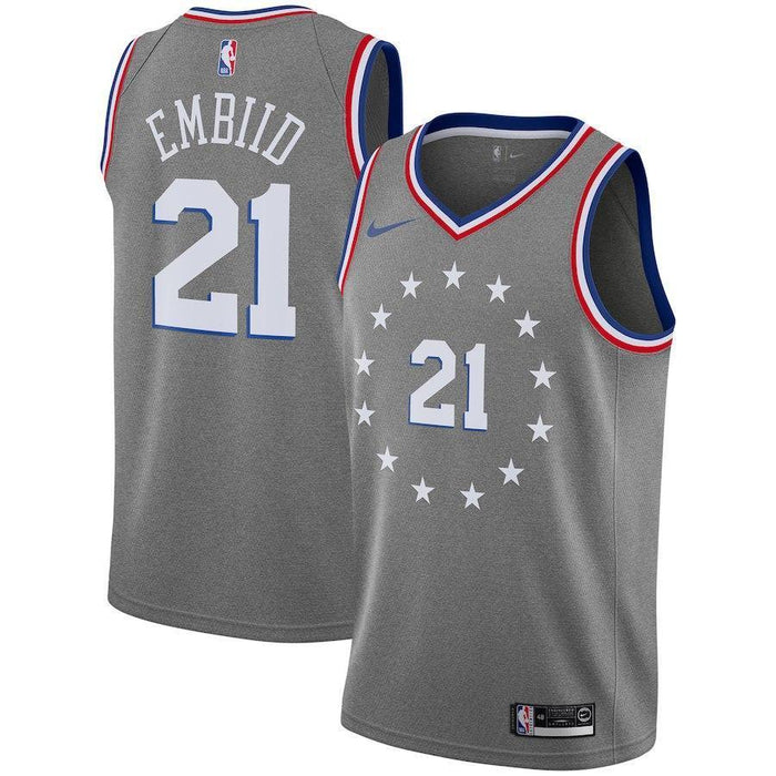 Joel Embiid Philadelphia 76ers Youth Jersey – City Edition – Gray 2018/2019