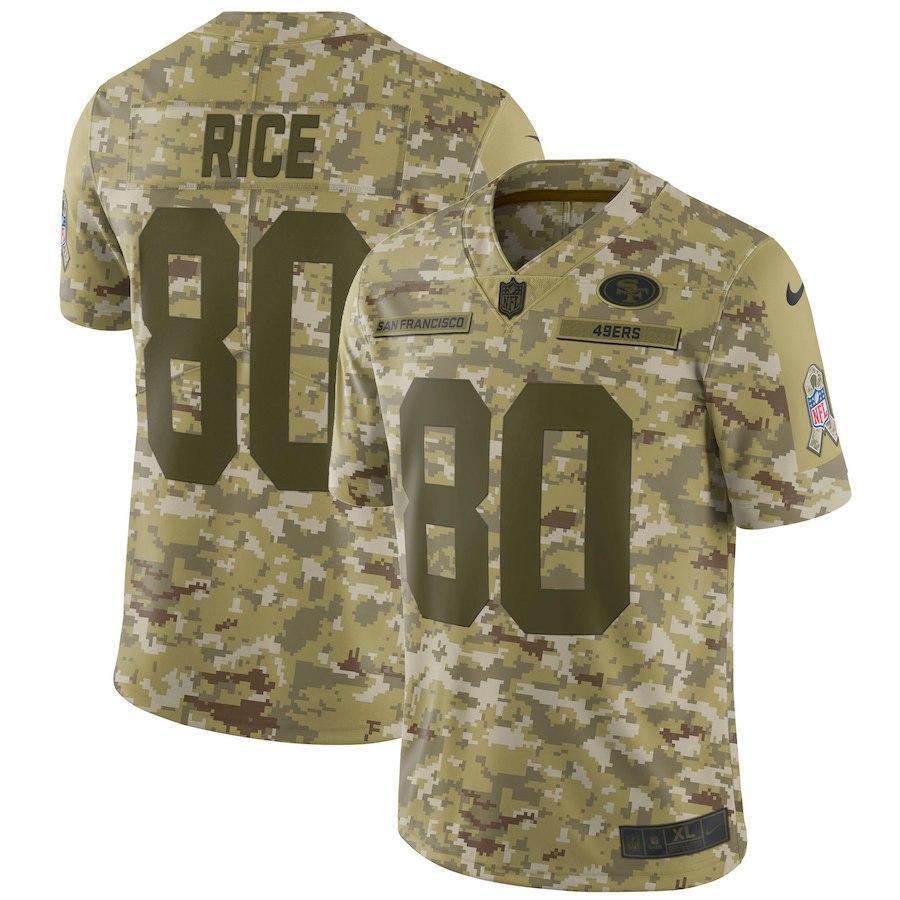 Jerry Rice San Francisco 49ers Salute to Service Retired Player Limited Jersey – Camo 2018/2019