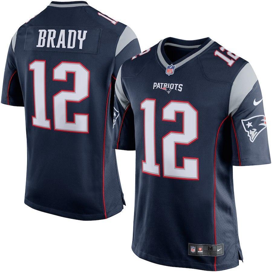 Tom Brady New England Patriots Game Jersey - Navy Blue/Silver 2018/2019