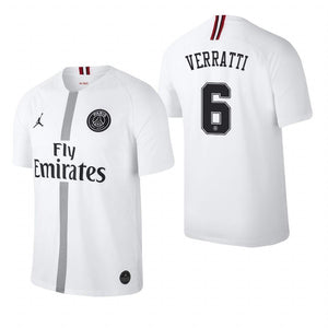Marco Verratti Paris Saint-Germain X Jordan Champions League Jersey 2018/19 White