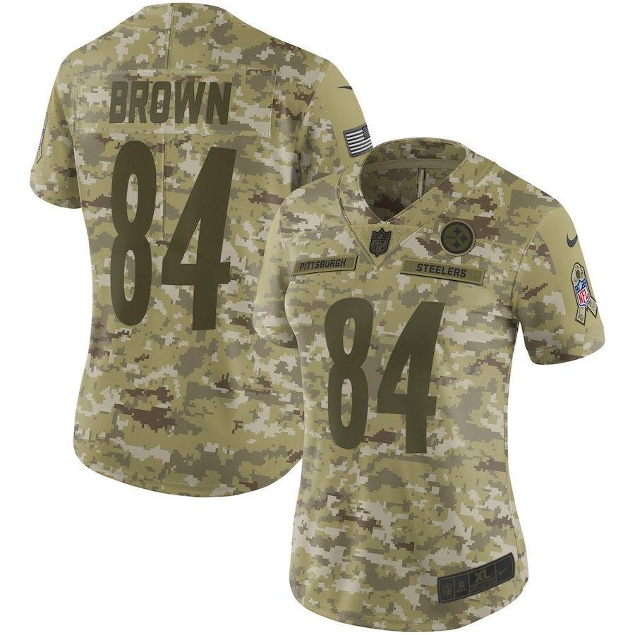 Women's Pittsburgh Steelers Antonio Brown Camo Jersey 2018 - 2019