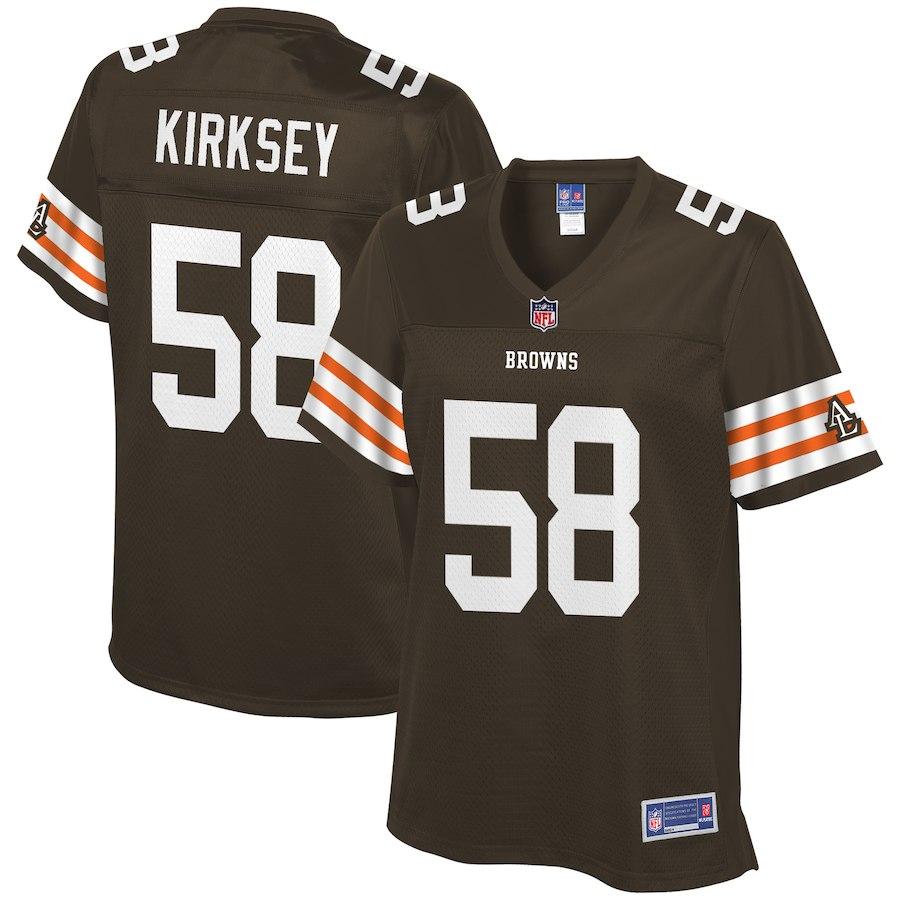 Women's Cleveland Browns Christian Kirksey NFL Pro Line Brown Historic Logo Player Jersey