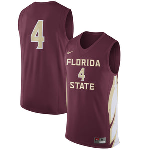 Men's Nike #4 Garnet Florida State Seminoles Replica Basketball Jersey