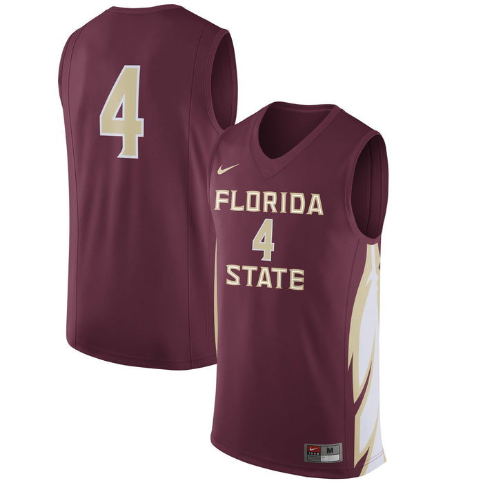 Men's Nike #4 Garnet Florida State Seminoles Replica Basketball Jersey