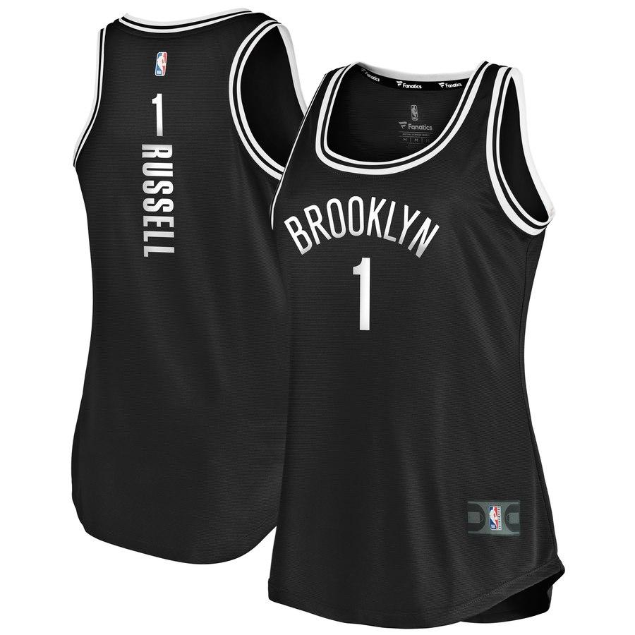 D'Angelo Russell Brooklyn Nets Women's Fast Break Tank Jersey - Black