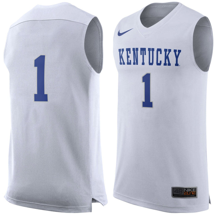 Men's Nike #1 White Kentucky Wildcats Replica Jersey