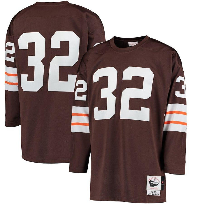 Men's Cleveland Browns Jim Brown Mitchell & Ness Brown 1964 Authentic Throwback Jersey