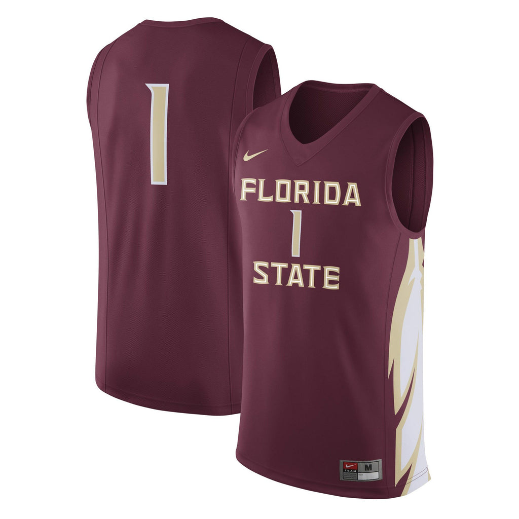Men's Nike #1 Garnet Florida State Seminoles College Basketball Replica Jersey
