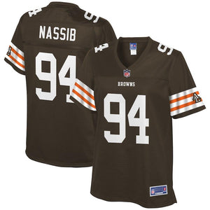Women's Cleveland Browns Carl Nassib NFL Pro Line Brown Historic Logo Player Jersey