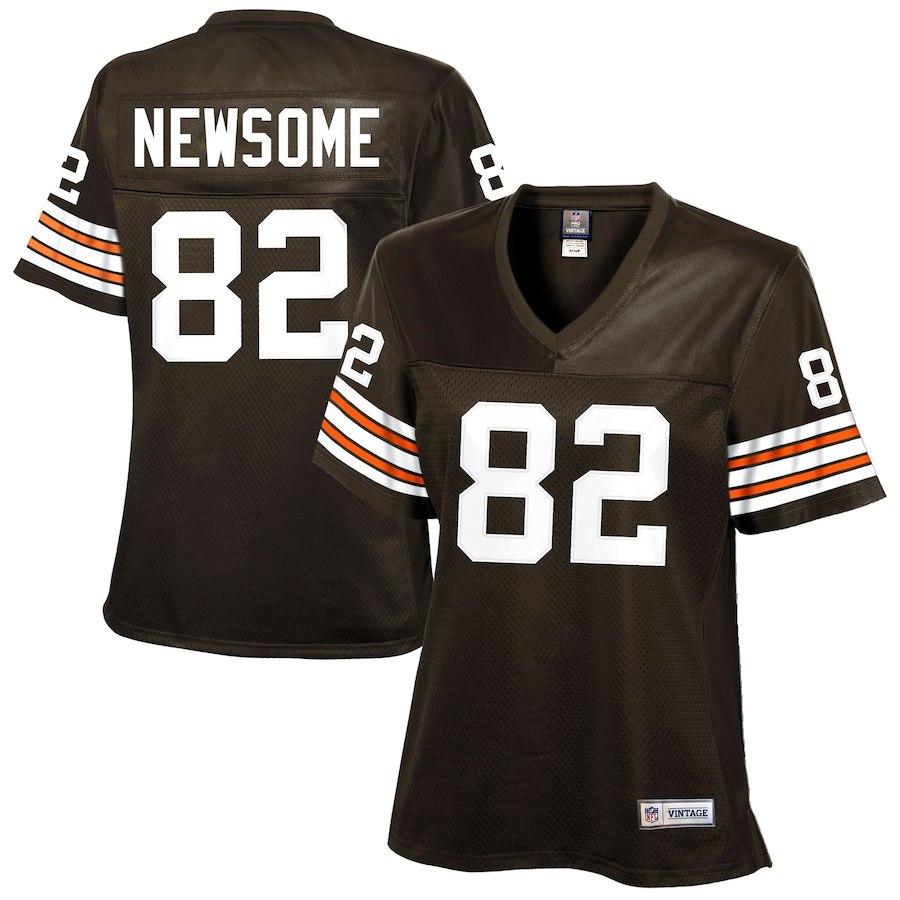 Women's Cleveland Browns Historic Logo Ozzie Newsome Brown Retired Player Jersey