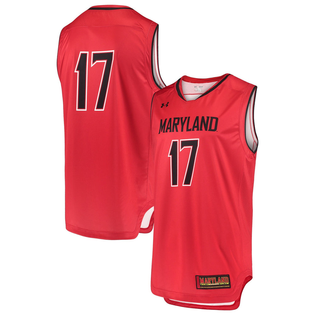 Men's Under Armour #17 Black Maryland Terrapins Replica Performance Basketball Jersey