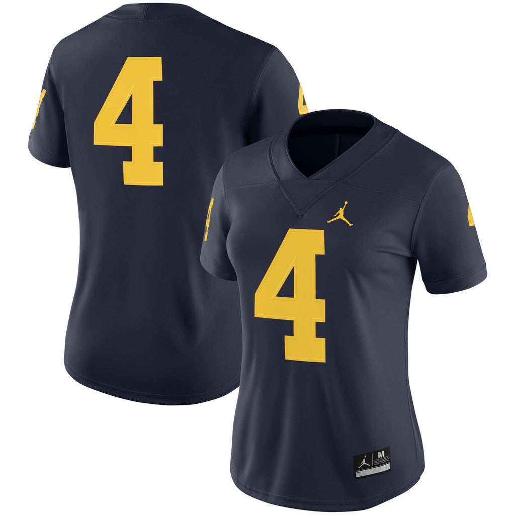 Women's Nike #4 Navy Michigan Wolverines Game Jersey
