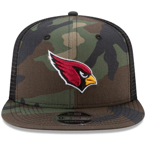 New Era Arizona Cardinals Woodland Camo/Black Trucker 9FIFTY Snapback Adjustable Hat
