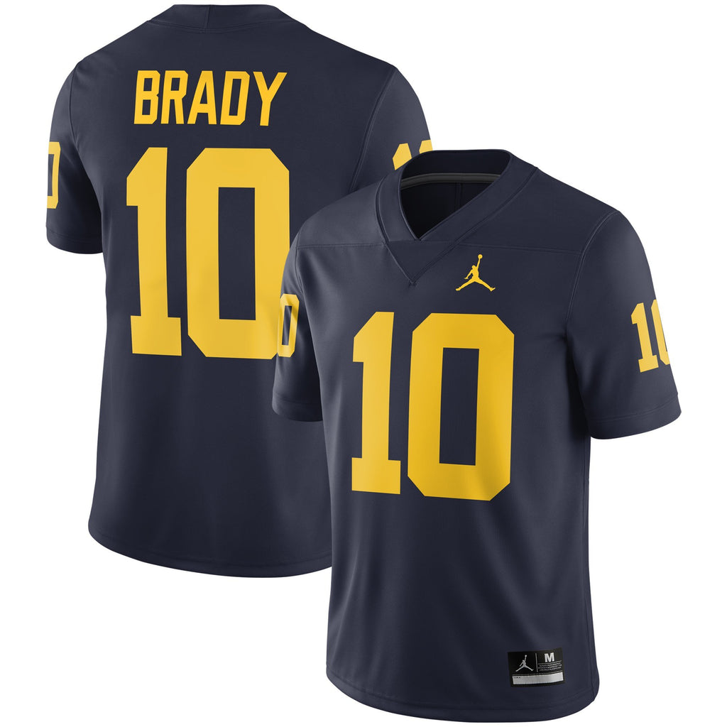 Men's Jordan Brand Tom Brady Navy Michigan Wolverines Alumni Player Jersey
