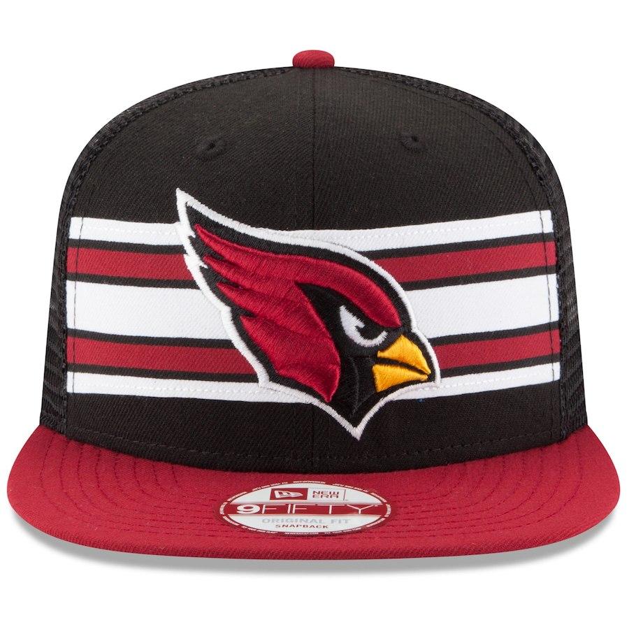 New Era Arizona Cardinals Black/Cardinal Throwback Stripe Original Fit 9FIFTY Snapback Adjustable Hat