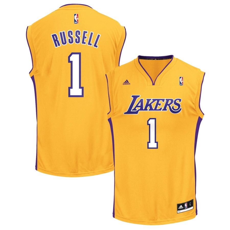 D'Angelo Russell Los Angeles Lakers Adidas Replica Jersey - Gold