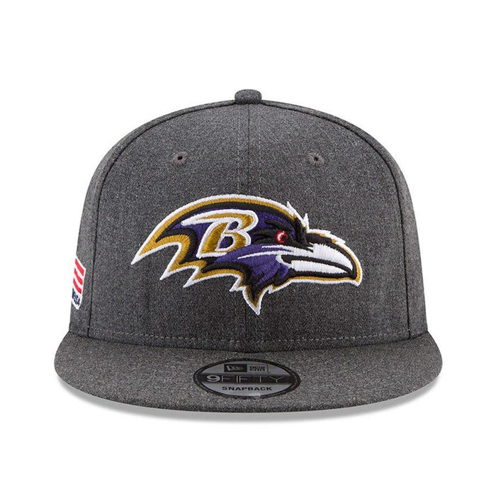 New Era Baltimore Ravens Heather Gray Crafted in the USA 9FIFTY Snapback Adjustable Hat