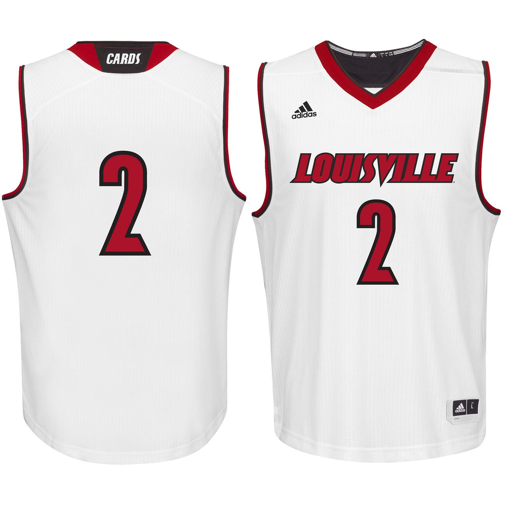 Men's Adidas #2 Black Louisville Cardinals Replica Basketball Jersey