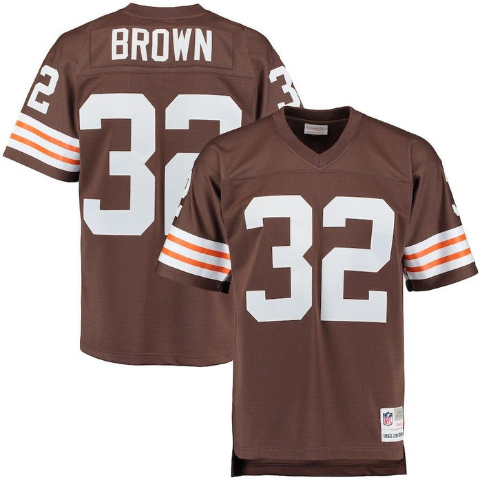 Men's Cleveland Browns Jim Brown Mitchell & Ness Brown Retired Player Replica Jersey