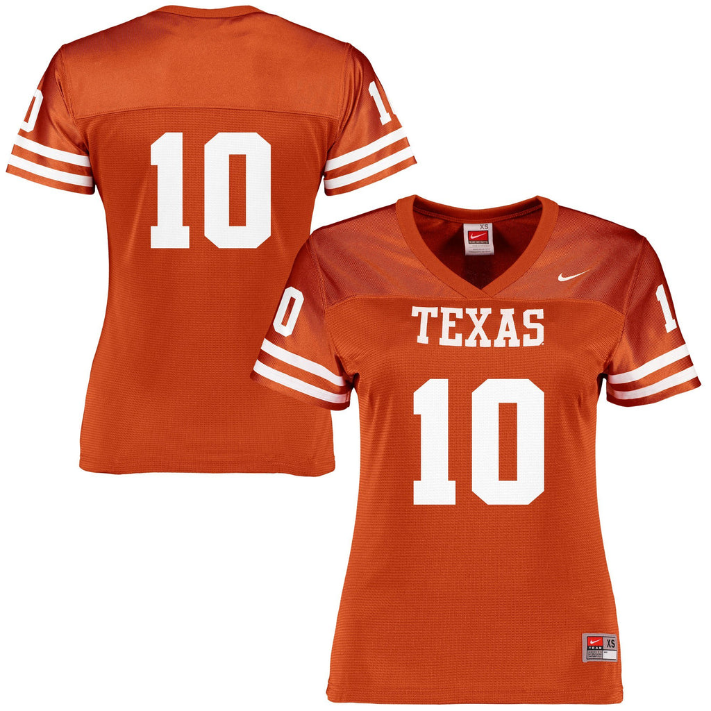 Women's Nike #10 Texas Orange Texas Longhorns Vintage Replica Jersey