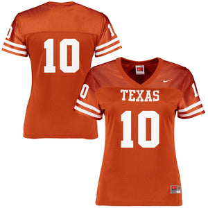 Women's Nike #10 Texas Orange Texas Longhorns Vintage Replica Jersey