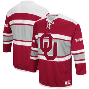 Men's Colosseum Crimson Oklahoma Sooners Open Net II Hockey Sweater