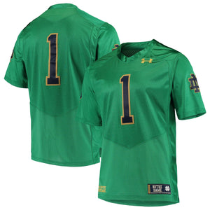 Men's Under Armour #1 Kelly Green Notre Dame Fighting Irish Premier Jersey