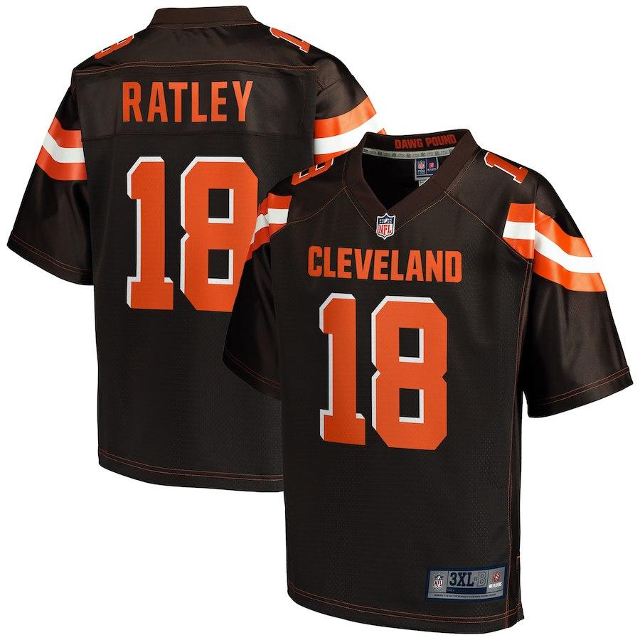 Men's Cleveland Browns Damion Ratley NFL Pro Line Brown Big & Tall Player Jersey