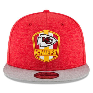 New Era Kansas City Chiefs Red/Heather Gray 2018 NFL Sideline Road Official 9FIFTY Snapback Adjustable Hat
