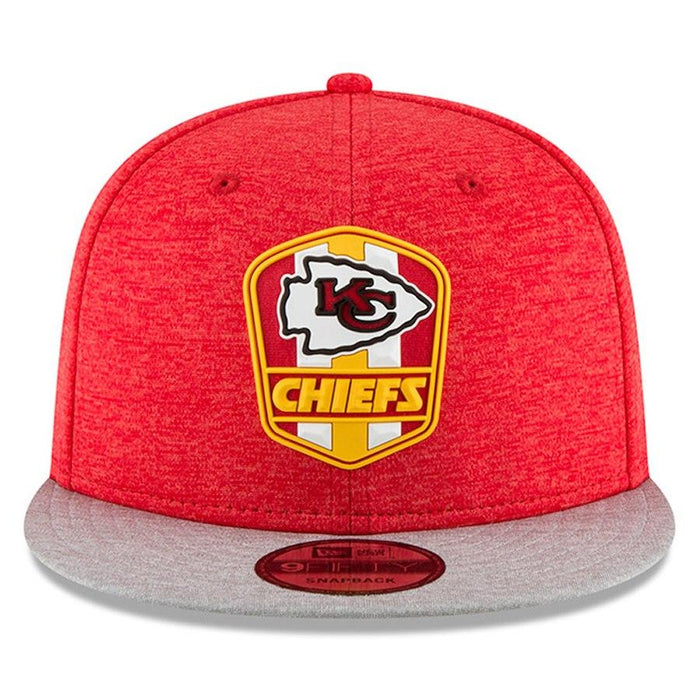 New Era Kansas City Chiefs Red/Heather Gray 2018 NFL Sideline Road Official 9FIFTY Snapback Adjustable Hat