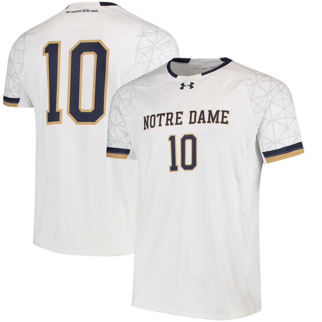 Men's Under Armour #10 White Notre Dame Fighting Irish Replica Performance Soccer Jersey