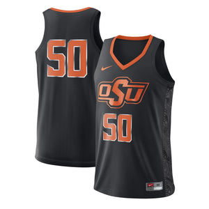 Men's Nike #50 Black Oklahoma State Cowboys College Basketball Replica Jersey
