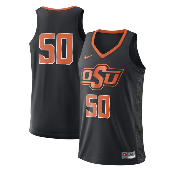 Men's Nike #50 Black Oklahoma State Cowboys College Basketball Replica Jersey