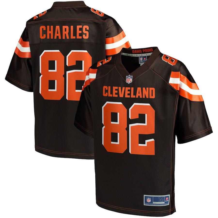 Men's Cleveland Browns Orson Charles NFL Pro Line Brown Player Jersey