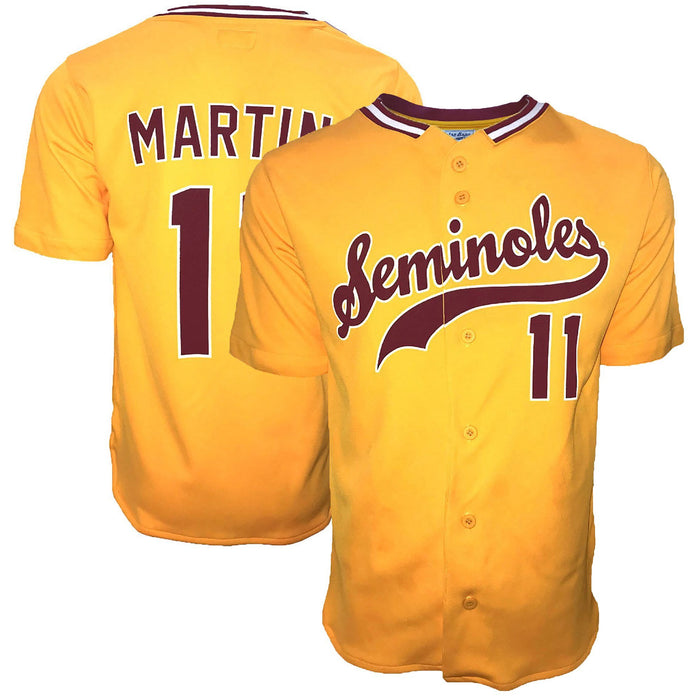 Men's Original Retro Brand Mike Martin Gold Florida State Seminoles Replica Baseball Jersey