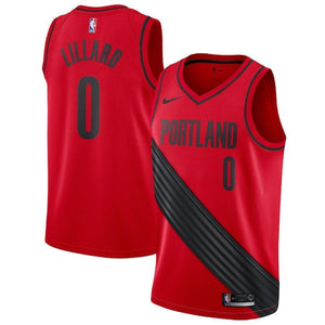 Damian Lillard Portland Trail Blazers Red Swingman Jersey 2018 - 2019