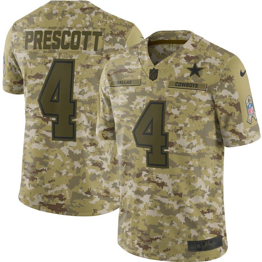 Dallas Cowboys Dak Prescott Camo Jersey 2018 - 2019