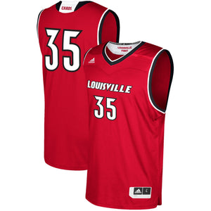 Men's Adidas #35 White Louisville Cardinals Replica Basketball Jersey